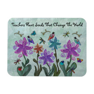 Beautiful Garden Teachers Magnets