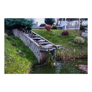 Beautiful Garden Waterfall – Wild Nature Romania Poster