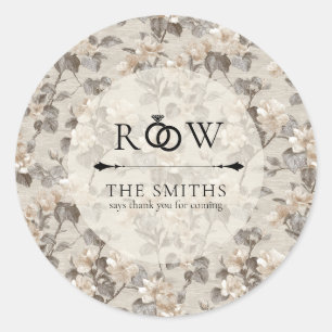 Beautiful Gardenias Fantasy Vintage Wedding Classic Round Sticker