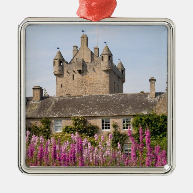 Beautiful gardens and famous castle in Scotland 2 Metal Ornament (Front)