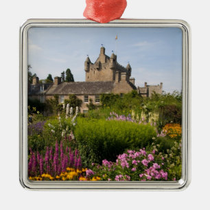 Beautiful gardens and famous castle in Scotland Metal Ornament