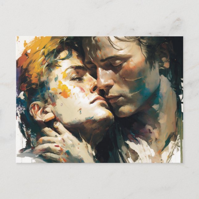 Beautiful Gay Love The Embrace Postcard (Front)