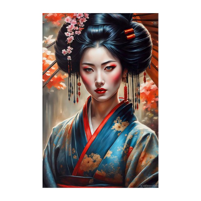 Beautiful Geisha Women Acrylic Print (Front)