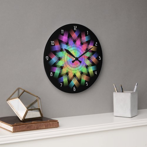 Beautiful geometric pattern  hikari02 large clock