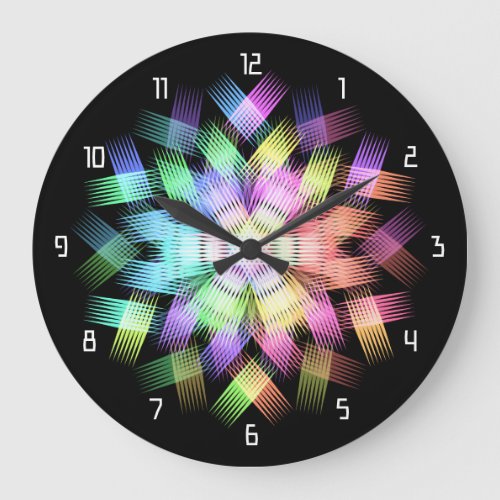 Beautiful geometric pattern  hikari03 large clock