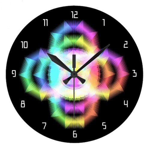 Beautiful geometric pattern  hikari04 large clock