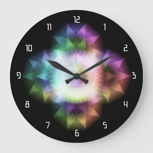 Beautiful geometric pattern  hikari24 large clock