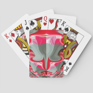 Beautiful Geometric Red Ash Gray Motif Art Design Poker Cards