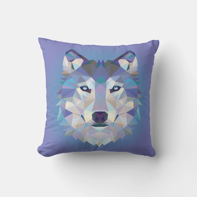 Beautiful geometric wolf pad. throw pillow (Front)