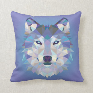 Beautiful geometric wolf pad. throw pillow