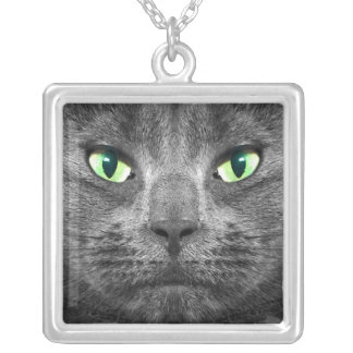 Beautiful George gray cat necklace