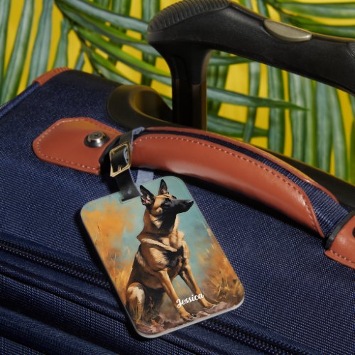 Beautiful German Malinois Luggage Tag