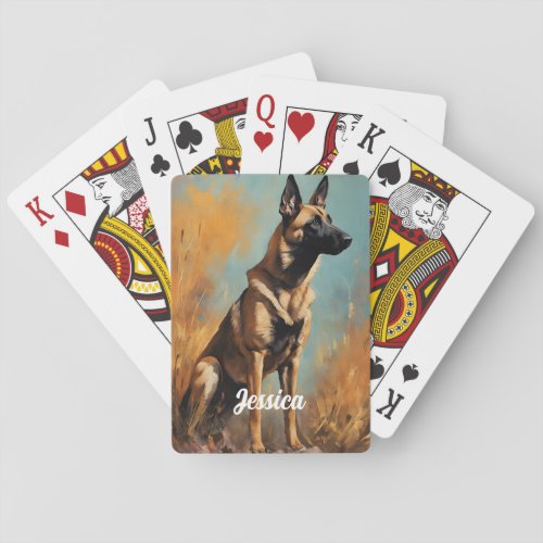 Beautiful German Malinois Poker Cards