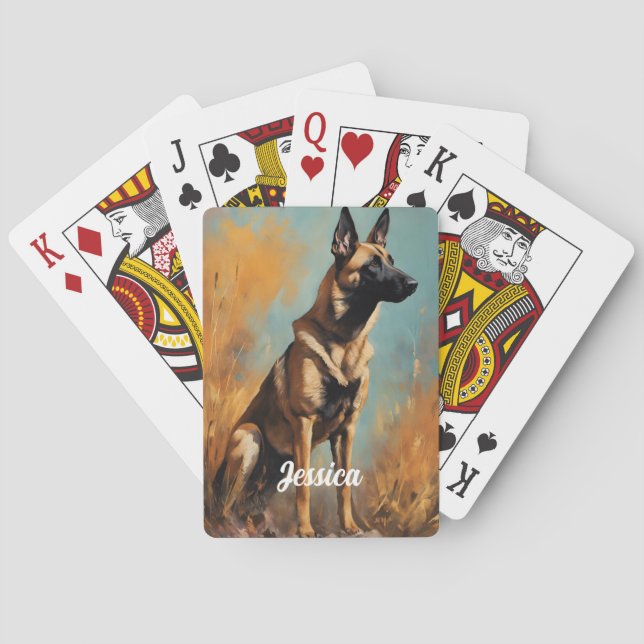 Beautiful German Malinois Poker Cards (Back)