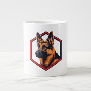 Beautiful German Shepard In A Six Sided Frame Giant Coffee Mug