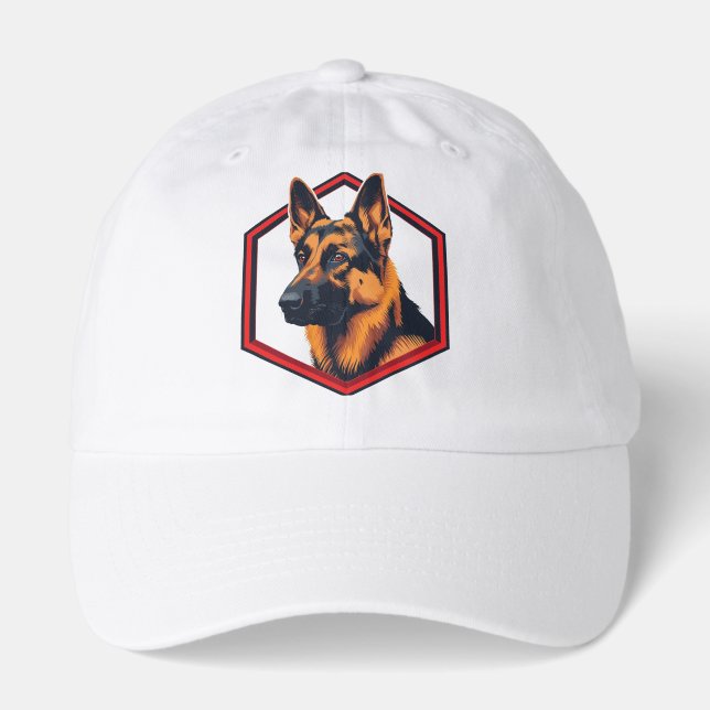 Beautiful German Shepard In A Six Sided Frame Hat (Front)