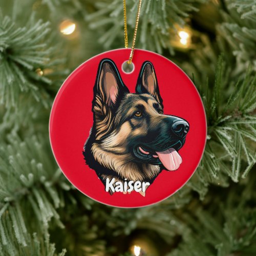 Beautiful German Shepherd Ceramic Ornament