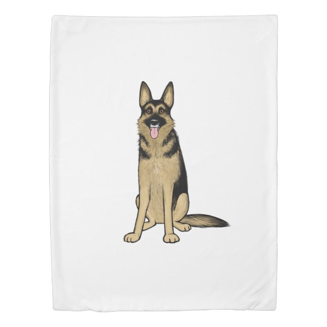 Beautiful German Shepherd Dog | Pet Art Cartoon Duvet Cover (Front)