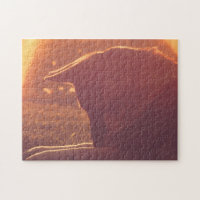Beautiful German Shepherd in Sunset Photo Jigsaw Puzzle