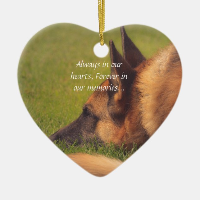 Beautiful German Shepherd Lost Pet Ornament (Front)