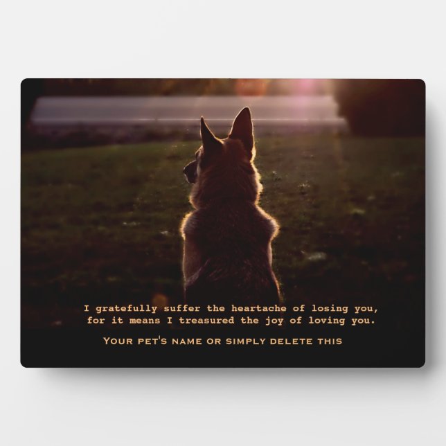 Beautiful German Shepherd Pet Memorial Plaque (Front)