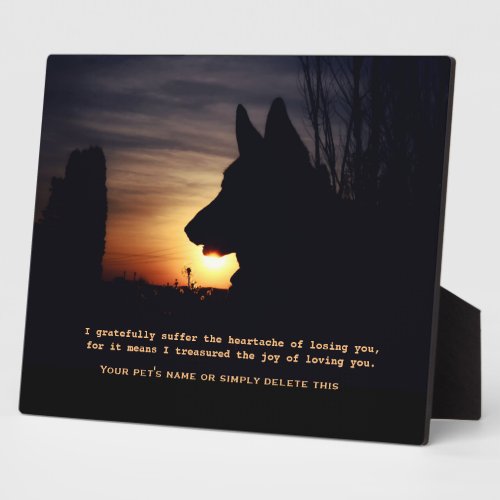 Beautiful German Shepherd Pet Memorial Plaque