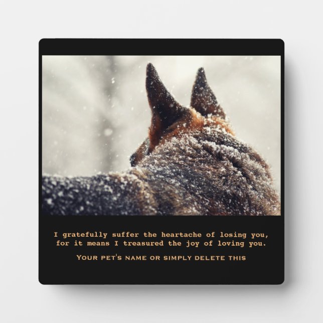 Beautiful German Shepherd Pet Memorial Plaque (Front)