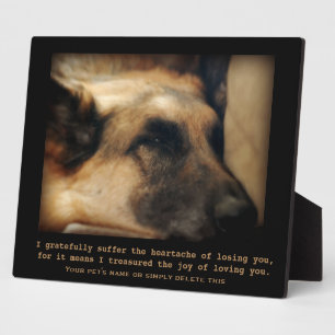 Beautiful German Shepherd Pet Memorial Plaque