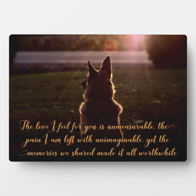 Beautiful German Shepherd Pet Memorial Plaque (Front)