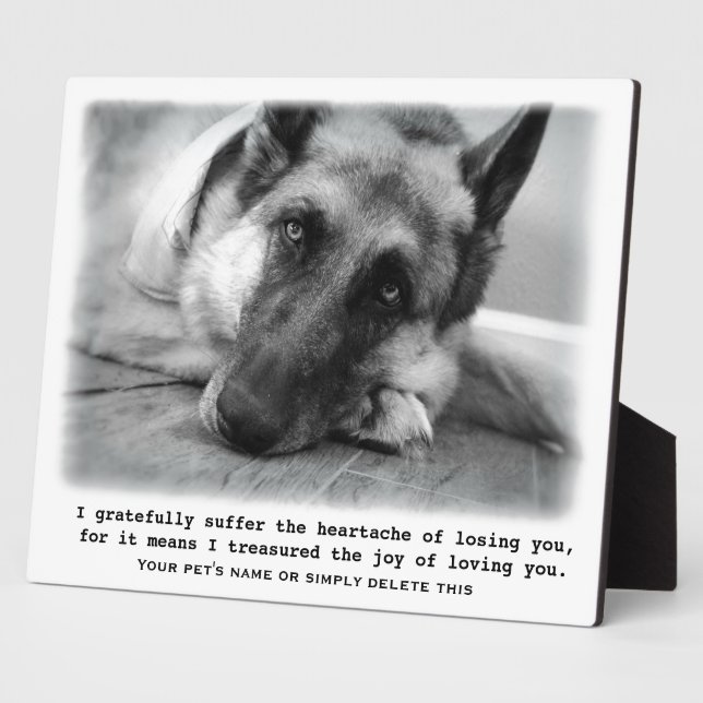 Beautiful German Shepherd Pet Memorial Plaque (Side)