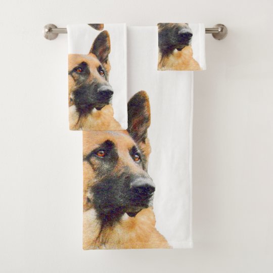 Beautiful German Shepherd Photo Bath Towel Set