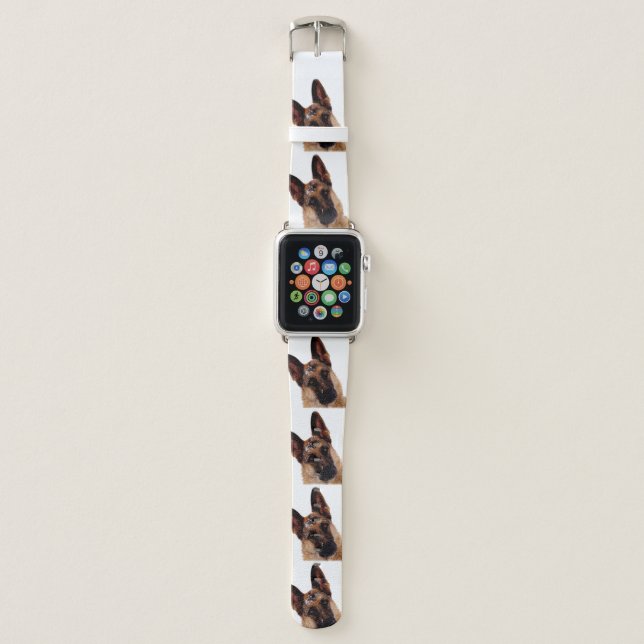 Beautiful German Shepherd Portrait Apple Watch Band (Front)