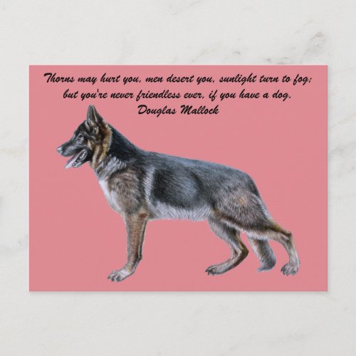 Beautiful German Shepherd Postcard with Poem