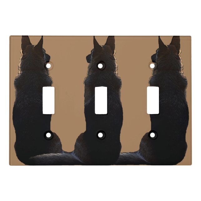 Beautiful German Shepherd Silhouette Light Switch Cover (Front)