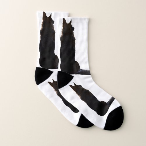 Beautiful German Shepherd Silhouette Socks