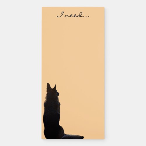 Beautiful German Shepherd SilhouetteTo Do List Magnetic Notepad