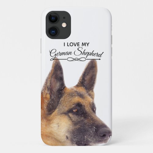 Beautiful German Shepherds Snowy Face iPhone 11 Case