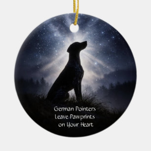 Beautiful German Shorthair Pointer Starry Sky Ceramic Ornament