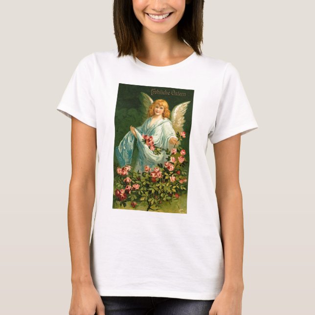 Beautiful German Vintage Easter Angel T-Shirt (Front)