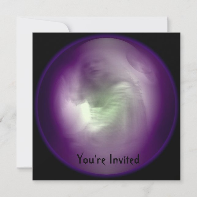 Beautiful Ghost in Crystal Ball Halloween Party Invitation (Front)