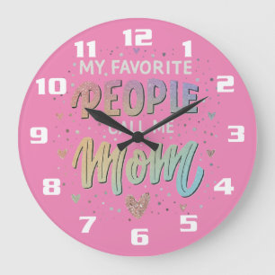 Beautiful Gift for Blessed mom love from family Large Clock
