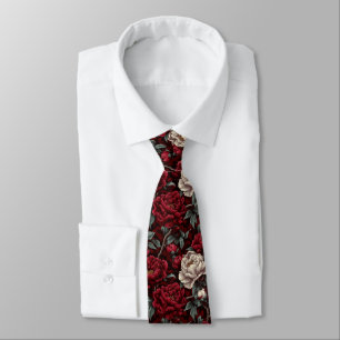 Beautiful Gift  For Boyfriend Peonies Floral Neck Tie