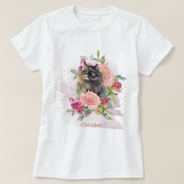 Beautiful Gift For Her Persian Cat Mom T-Shirt (Design Front)