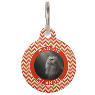 Beautiful Gift For Pet Owner Abstract Chevron ID Tag