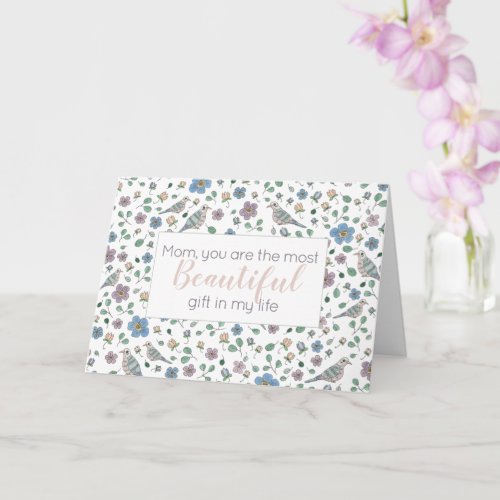 Beautiful Gift Girly Garden Doves Mothers Day Card