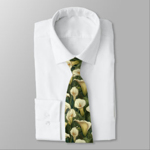 Beautiful Gifts For Husband Calla Lilies Flower Neck Tie