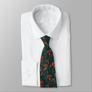 Beautiful Gifts For Men Carnation Flower Neck Tie