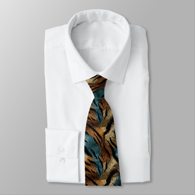Beautiful Gifts For Men Tiger Skin Neck Tie (Tied)