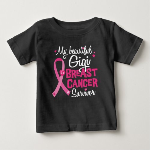 Beautiful Gigi Great Grandma Breast Cancer Baby T_Shirt