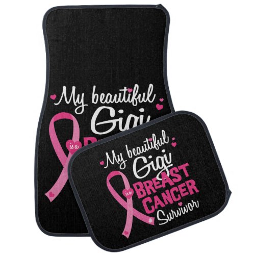 Beautiful Gigi Great Grandma Breast Cancer Car Floor Mat